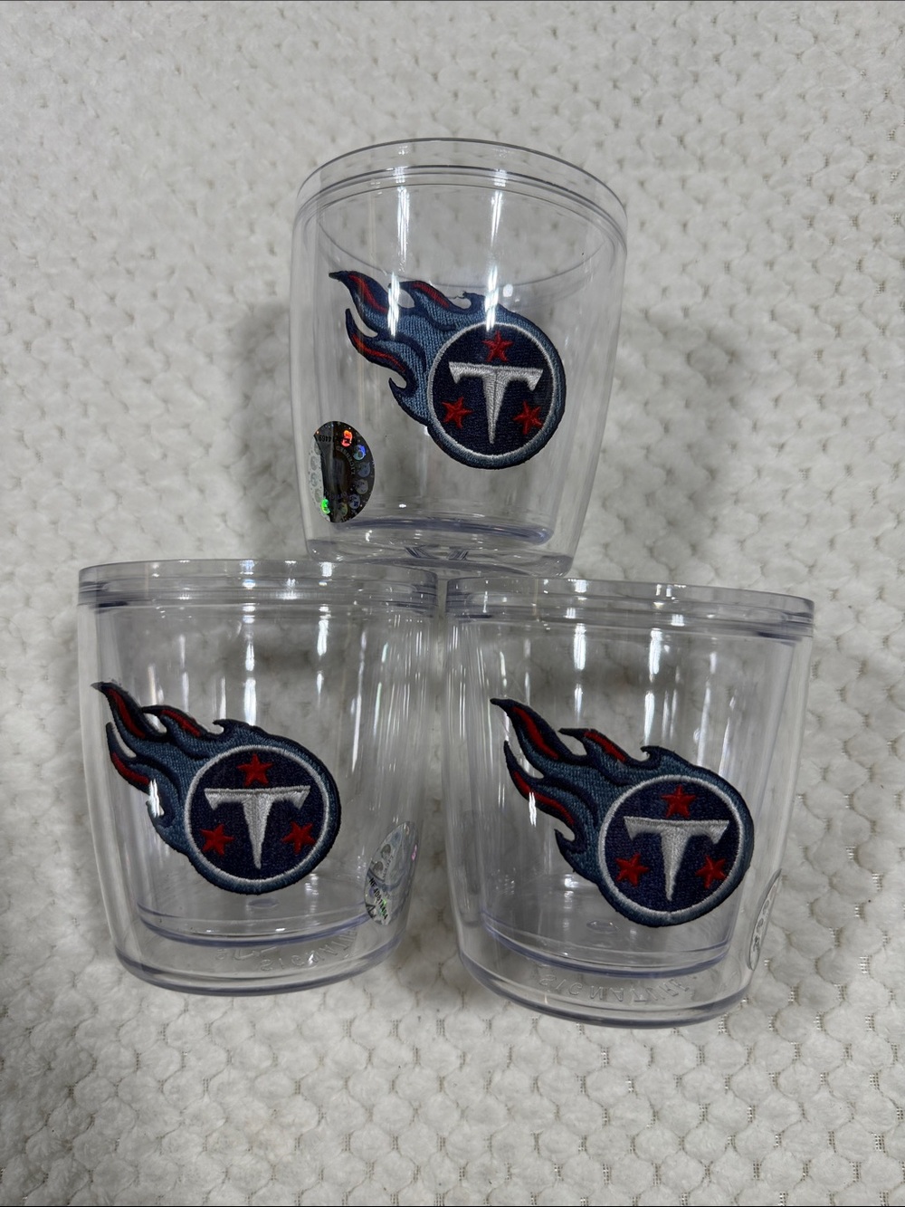 Tennessee Titans Clear Double-Walled Tervis Tumbler Set - Navy & Red Logo (3)